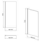 CERSANIT - Sprchová pevná bočná stena MODUO 90x195, číre sklo S162-008