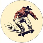Jedlý papier „Skateboardista“, červený, 19,5 cm - Pictu Hap