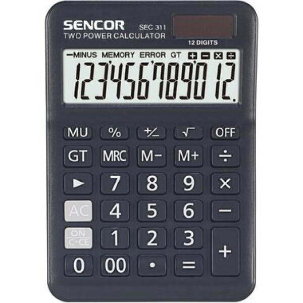 Sencor SEC 311 / Kalkulačka / 12 miestny LCD displej / 1xLR1130 (8590669310371)