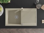 MEXEN/S MEXEN/S - Leo granitový drez 1-miska s odkvapkávačom vrátane batérie Rita, béžový 6501-69-670300-69