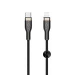 FIXED Dlhý Nabíjací a dátový opletený kábel s konektormi USB-C/Lightning a podporou PD 2m čierna / MFI (FIXDB-CL2-BK)