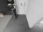 MEXEN/S - Kioto+ Sprchová zástena WALK-IN s poličkou a držiakom uterákov 70 x 200, čierny vzor, nikel kartáčovaná 800-070-121-97-77