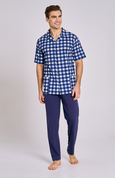 Taro Sammuel 3184 pánske pyžamo w/r 3XL-4XL modrá 3xl