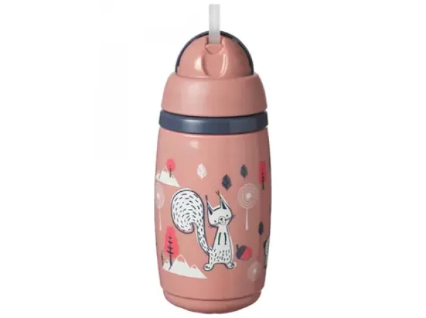 Tommee Tippee Superstar 266ml ružová / Netečúci termohrnček so slamkou / od 12 mesiacov (447825TT)