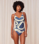 Dámske jednodielne plavky Summer Allure OP 01 blue/ecru - Triumph 38E
