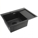 REA - Oceľový drez Fin Black s kuchynskou batériou KPL-96014