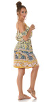 Trendy off-shoulder Minidress with print GELB S/M