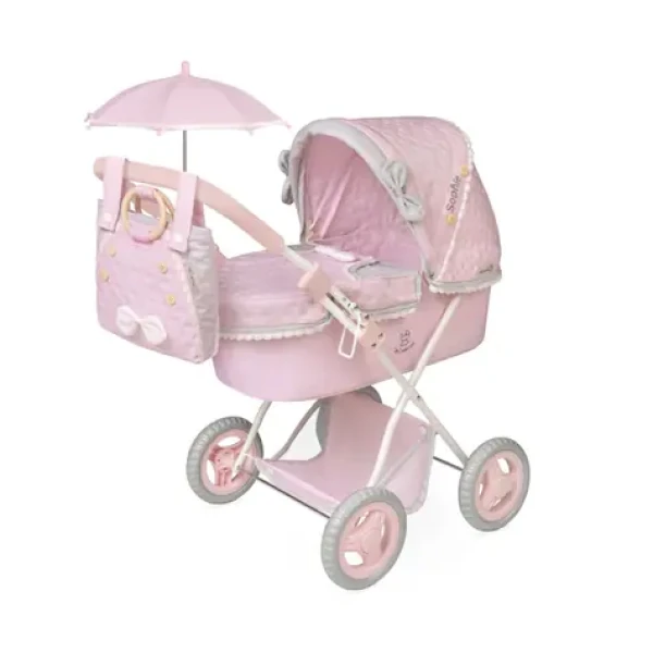 DeCuevas 85075 Skladací kočík pre bábiky so slnečníkom a taškou Sophie 2025 - 60 cm