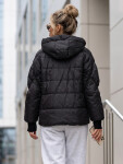 Dámska prešívaná bunda s kapucňou, čierna, FashionStreet TY5759 XL