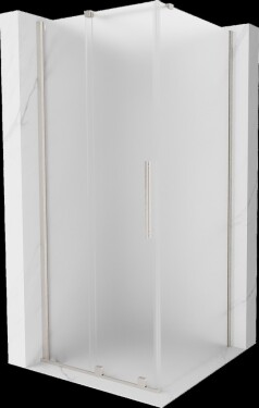 MEXEN/S - Velár sprchovací kút, posuvné dvere 90 x 90, dekor, nikel kartáčovaný 871-090-090-31-97