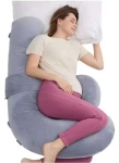 Momcozy PP007 sivý / Tehotenský vankúš / tvar F / snímateľný poťah (PP007-GR00NB-A)