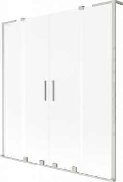 MEXEN/S - Velar L Duo dvojkrídlová posuvná vaňová zástena 140 x 150, dekor, nikel kartáčovaný 896-140-003-32-97