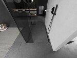 MEXEN/S - Kioto Sprchová zástena WALK-IN voľne stojaca 120 x 30 x 30, transparent, čierna 800-120-030-222-70-00-030