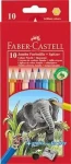 Faber-Castell Jumbo - Pastelky šesťhranné - 10 ks + strúhadlo / rozmývateľné (111210)