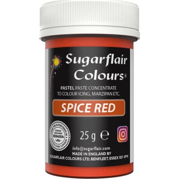 Gélová farba spice red 25 g - Sugarflair - Sugarflair