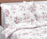 Obliečky bavlna 90/184 140x200, 70x90 vínový kvet