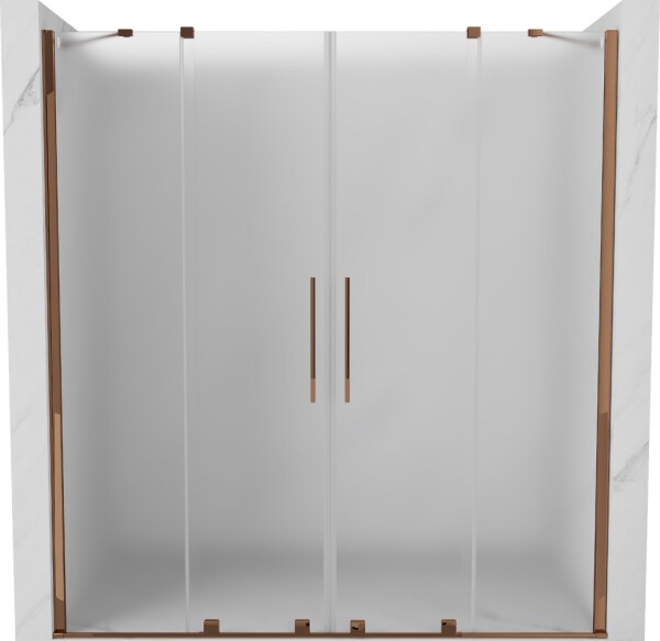 MEXEN/S - Velar Duo posuvné sprchové dvere 200, dekor, ružové zlato 871-200-000-32-60