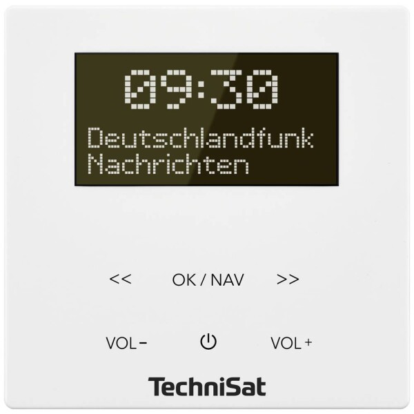 TechniSat DIGITRADIO UP 55, weiß 0001/3901 rádio do zásuvky, DAB+, FM, Bluetooth, vrátane reproduktora, funkcia alarmu, biela; 0001/3901