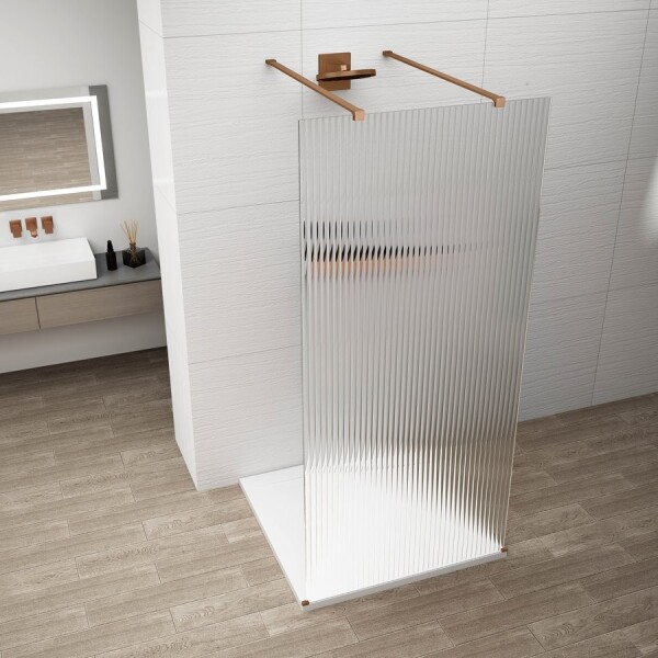 POLYSAN - ESCA COPPER MATT jednodielna sprchová zástena do priestoru, Flute, 1300 ES1313-10