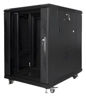 Lanberg 15U 19" čierna / Stojanový rozvádzač / 600×800 mm / Flat pack / Voľne stojaci (FF01-6815-12B)