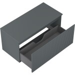 MEXEN/S - Rivel kúpeľňová skrinka pod umývadlo 100 cm s doskou, 1 šuplík, reliéf, grafit mat 91A20-10047-1-BFC66