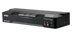 Aten 2- Port 4K DisplayPort Dual čierna / KVM prepínač / 2× PC / Dual-head / 4K / USB (CM1942-AT-G)