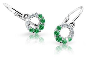 Cutie Jewellery Detské náušnice z bieleho zlata C2154-10-X-2 zelená