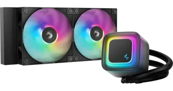 DEEPCOOL LE240 V2 čierna / AIO vodný chladič CPU / 2x 120mm / ARGB / 31,6 dB / AMD + Intel (R-LE240-BKAMMC-G-2)