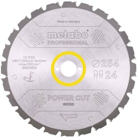 Metabo HW/CT 254X30 24 WZ 628220000 tvrdokovový pílový kotúč 254 x 30 x 1.8 mm Počet zubov (na palec): 24 1 ks; 628220000