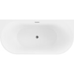 MEXEN/S - Oval vaňa voľne stojaca nástenná 160 x 80, biela, sifón a prepad grafit kartáčovaná 52671608000-66