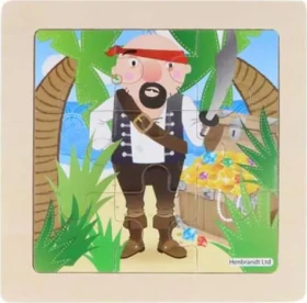 Drevené puzzle Pirát 9 dielikov