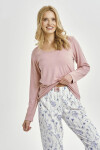 Taro 3456 Caroline long/r M-XL Z25/26 dámske pyžamo Růžová XL