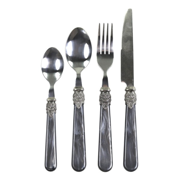 Chic Antique Súprava príboru Silver Deco Coal - 16 ks