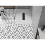 MEXEN/S - Toro obdĺžniková sprchová vanička SMC 140 x 70, biela, mriežka čierna 43107014-B