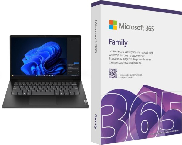 Lenovo Laptop Lenovo V14 G5 i5-13420H / 16 GB / 512 GB / W11 Pro (83GU008FPB) + Microsoft 365 Family PL
