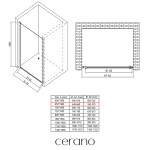 CERANO - Sprchové krídlové dvere Antelo L/P - 6 mm - chróm, transparentné sklo - 65x190 CER-481726