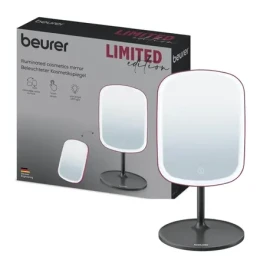 BEURER BS 47 Kozmetické zrkadlo s osvetlením červená / normálne + 5 násobné zväčšenie / LED svetlo / priemer 11cm (4211125105396)