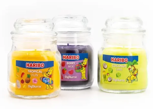 Haribo Vonná sviečka Frucht Power / Vonné sviečky / Ovocná vôňa / Sada 3 ks (A1076)