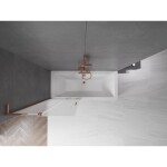 MEXEN/S - Velar L dvojkrídlová posuvná vaňová zástena 80 x 150, dekor, ružové zlato 896-080-003-31-60