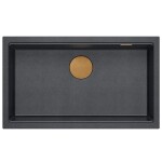 Quadron - Granitový drez Logan 110 Black Metallic Zlaty HQD7644U8_PVDG1_U