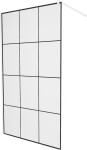 MEXEN/S - KIOTO Sprchová zástena WALK-IN 110 x 200, transparent/čierny vzor 8 mm, biela 800-110-101-20-77