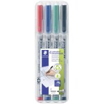 Staedtler popisovač fóliou Lumocolor® 316 WP4 červená, modrá, zelená, čierna; 316 WP4