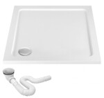 REA/S - Sprchovací kút CONCEPT 90x90 - čierny So sprchovou bielou vaničkou Savoy KPL-K1001