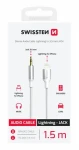 Swissten TEXTILE Audio adaptér Lightning - 3.5mm Jack 1.5m biela (73502308)