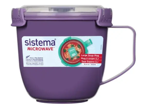 Sistema Microwave Large Soup Mug Hrnček na polievku a dusené pokrmy 900 ml fialová (8592001423510)