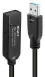 Lindy USB 3.0 aktívna predlžka Typ A 20 m čierna / Predlžovací kábel USB / USB 3.2 Gen 1 / 5 Gbit/s (43375)