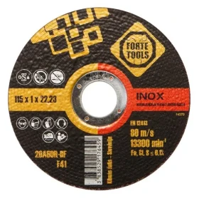 FORTE TOOLS Rezný kotúč na kov 115x1,0x22,23 mm / Rezný kotúč / priemer 115 mm / hrúbka 1 mm (374371)