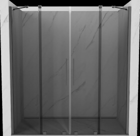 MEXEN/S - Velar Duo posuvné sprchové dvere 170, grafit, grafit metal 871-170-000-42-95