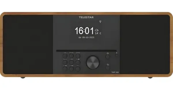 Telestar TOP300 drevo / Internetové rádio / DAB+ / FM / CD / Bluetooth 5.3 / 30 W (5701300)