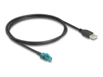 DeLock Kábel HSD Z (F) - USB 2.0 A (M) čierna / Kábel / 1 m / 100 Ohm / 6 GHz (90534)